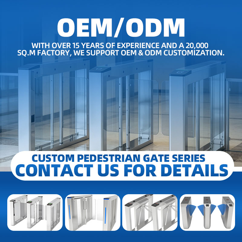 Double Lane Optical Speed Gate Turnstile - Industrial Access Control Security Entry System for Factories and Fitness Facilities