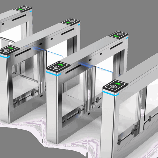 High-Speed Optical Speed Gate Turnstile with Multi-Factor Authentication – Secure Pedestrian Passageway System for Corporate Corridors