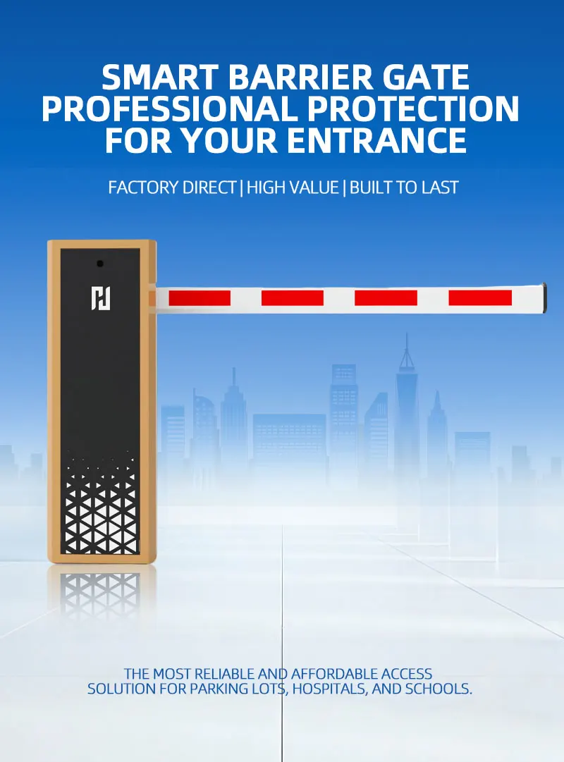 Weatherproof automatic parking barrier installed in high density urban developments