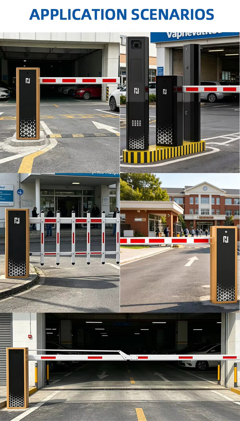 Integrated RFID card reader and LPR camera parking system setup